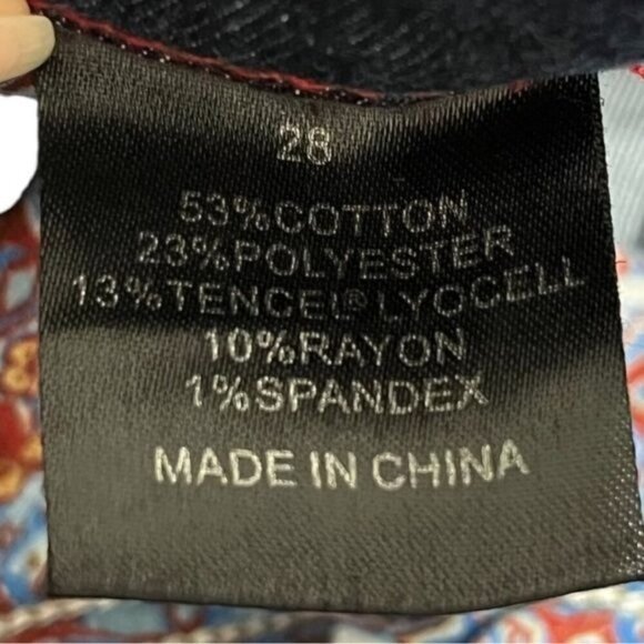 Johnny Was Blue Stretch High Rise Skinny Jeans Size 28 - Picture 9 of 9